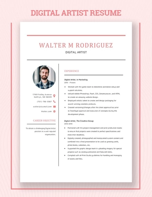 Digital Artist Resume