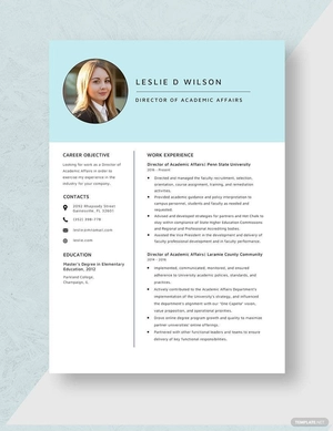 Director of Academic Affairs Resume