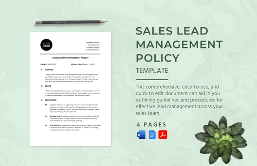 Sales Lead Management Policy Template
