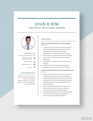 Director of Institutional Research Resume