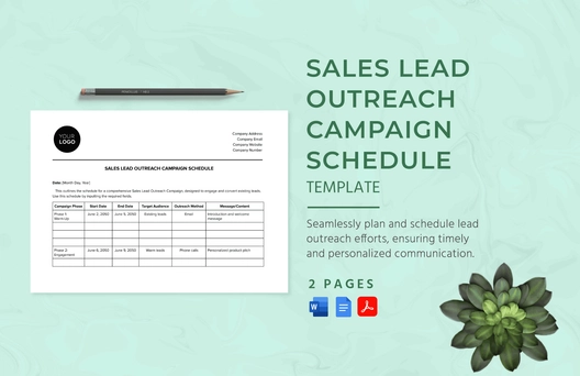 Sales Lead Outreach Campaign Schedule Template