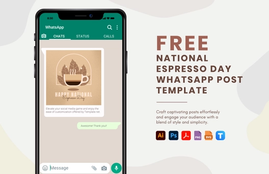 National Espresso Day WhatsApp Post Template