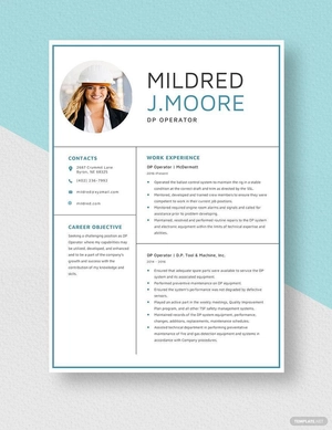 DP Operator Resume