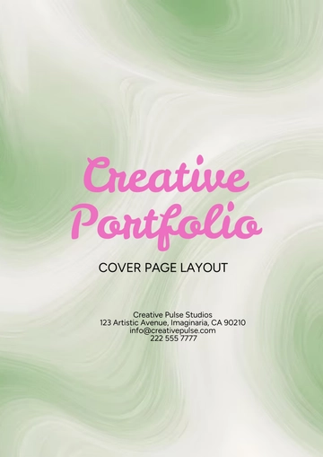 Free Creative Portfolio Cover Page Layout Template to Edit Online