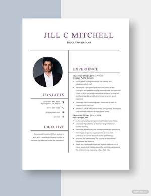 Education Officer Resume