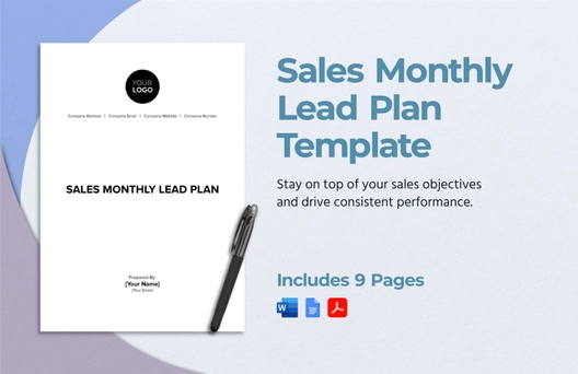 Sales Monthly Lead Plan Template
