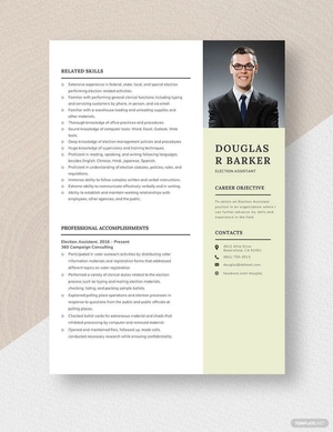 Election Assistant Resume
