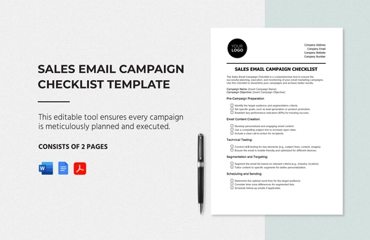 Sales Email Campaign Checklist Template