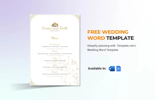 Wedding Word Template