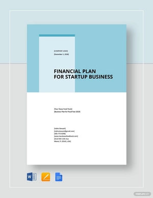 Financial Plan For Start-Up Business Template
