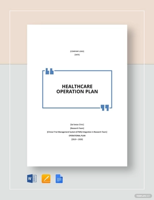 Healthcare Operational Plan Template