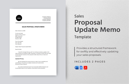 Sales Proposal Update Memo Template