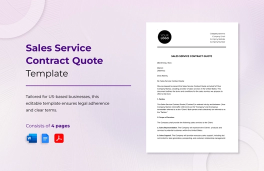 Sales Service Contract Quote Template