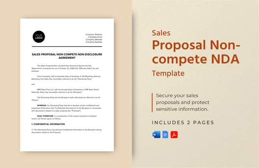Sales Proposal Non-compete NDA Template