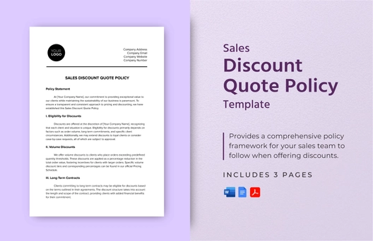 Sales Discount Quote Policy Template