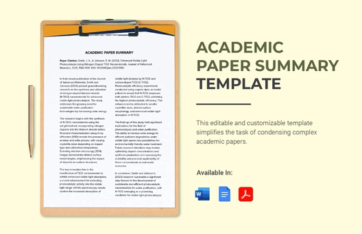 Academic Paper Summary Template