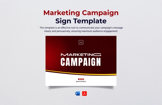 Marketing Campaign Sign Template