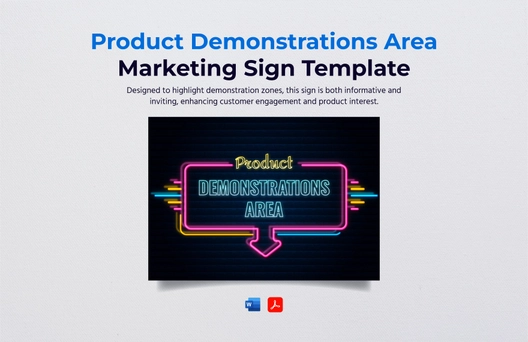 Product Demonstrations Area Marketing Sign Template