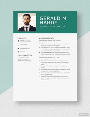 Electric System Operator Resume