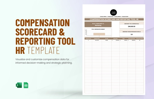 Compensation Scorecard and Reporting Tool HR Template