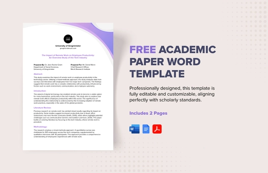 Academic Paper Word Template