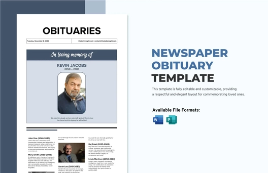 Newspaper Obituary Template
