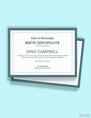 Basic Birth Certificate Template