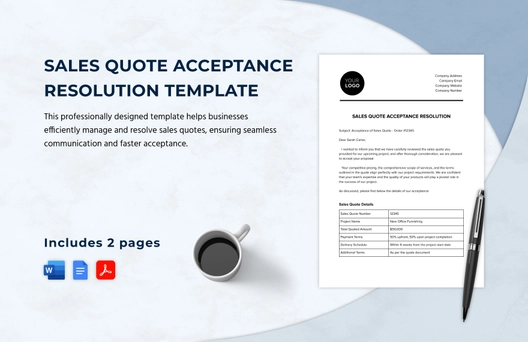 Sales Quote Acceptance Resolution Template