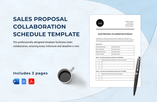 Sales Proposal Collaboration Schedule Template