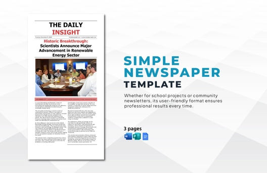 Simple Newspaper Template Simple Newspaper Template