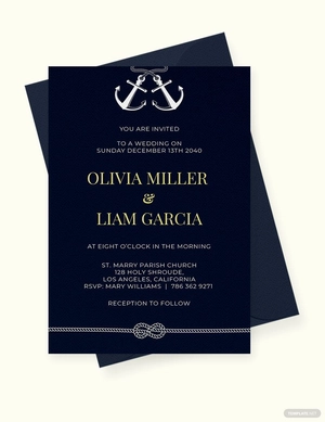 Maritime Fall Wedding Invitation template