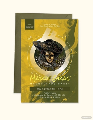 Masquerade Ball Invitation Mardi Gras Party Template