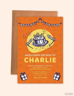 Masquerade Birthday Invitation Template