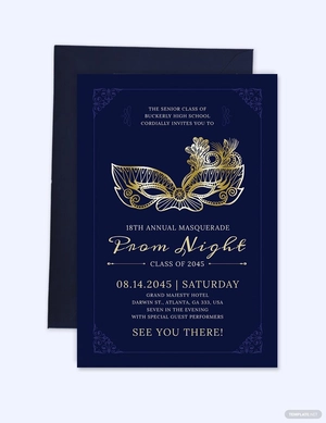 Masquerade Prom Invitation Template