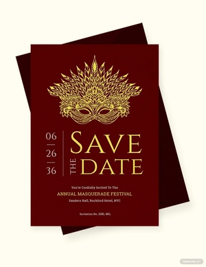 Masquerade Save the Date Invitation Template