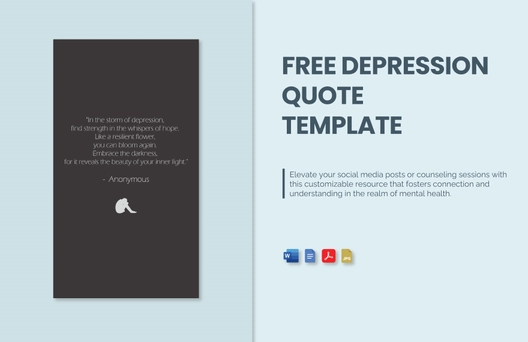 Depression Quote Template