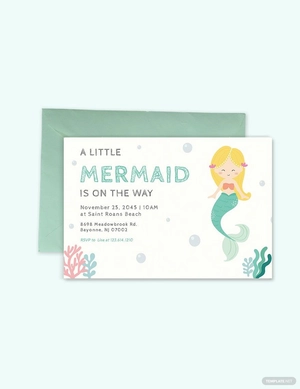 Mermaid Baby Shower Invitation Template
