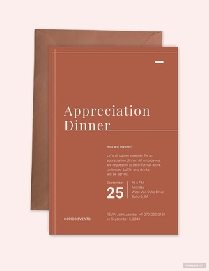 Modern Appreciation Dinner Invitation Template