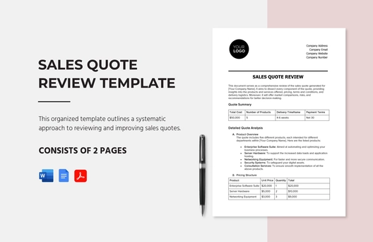 Sales Quote Review Template