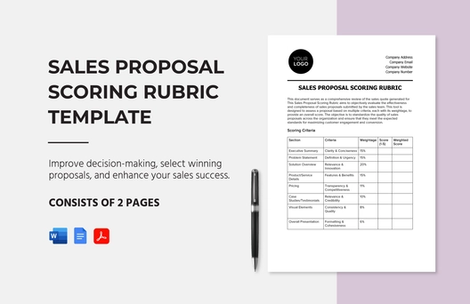 Sales Proposal Scoring Rubric Template