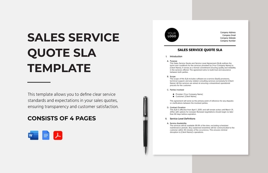 Sales Service Quote SLA Template Sales Service Quote SLA Template