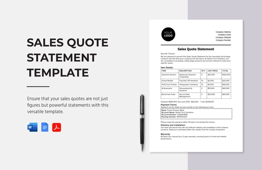 Sales Quote Statement Template