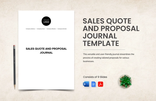 Sales Quote and Proposal Journal Template