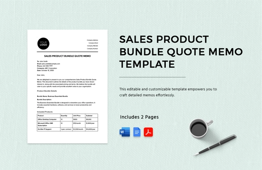 Sales Product Bundle Quote Memo Template Sales Product Bundle Quote Memo Template