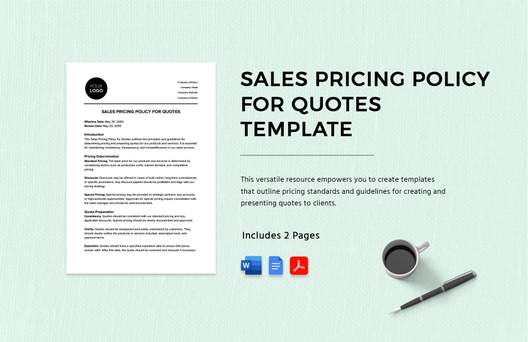 Sales Pricing Policy for Quotes Template