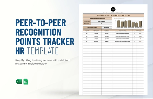 Peer-to-Peer Recognition Points Tracker HR Template