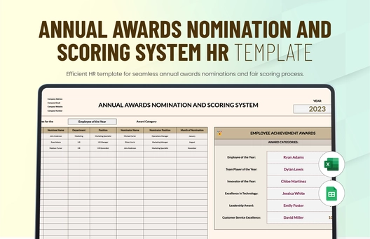 Annual Awards Nomination and Scoring System HR Template