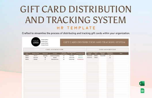 Gift Card Distribution and Tracking System HR Template