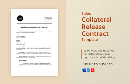 Sales Collateral Release Contract Template