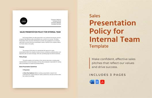 Sales Presentation Policy for Internal Team Template